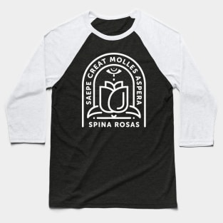 Tender Roses | White on Black | Large Baseball T-Shirt